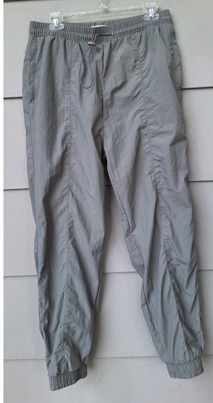 WILO the label Anthropology Women's Parachute Pants Jogger Gray Sz L Athleisure